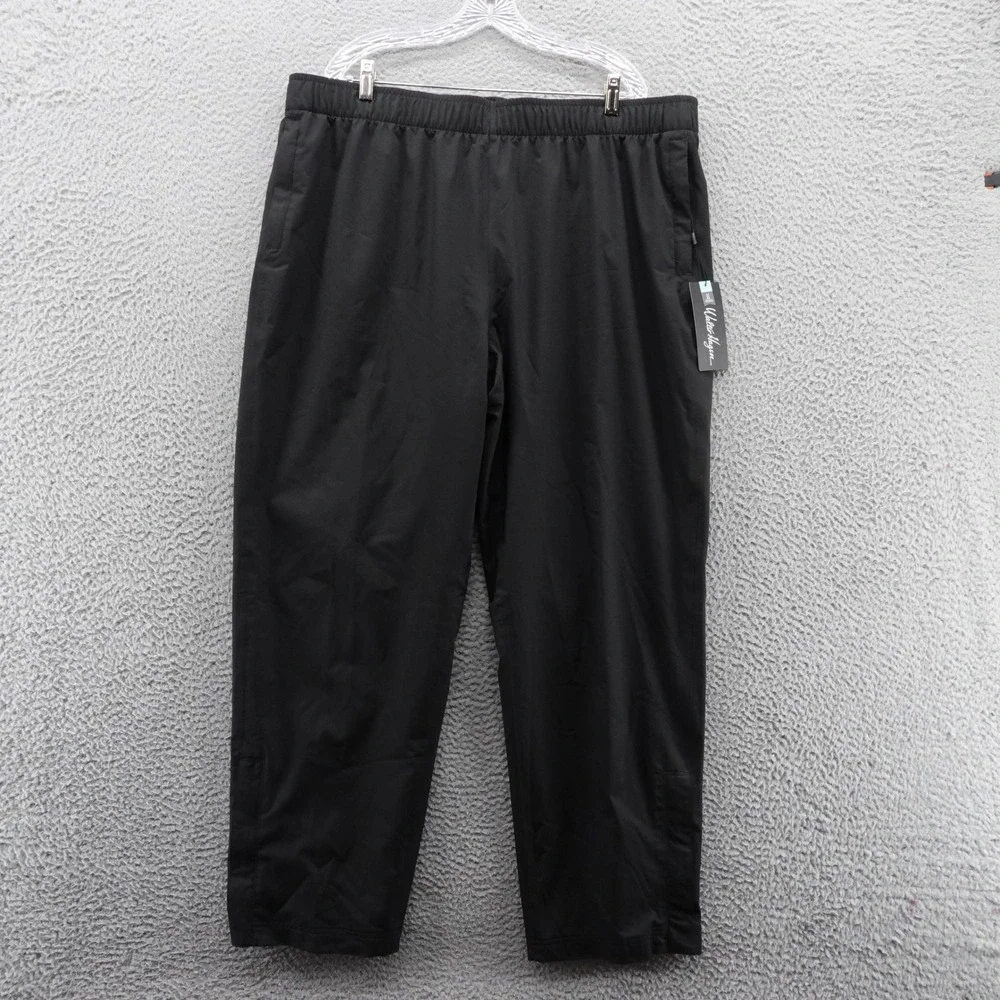 Walter Hagen Perfect 11 Rain Pants XXL Men Black Elastic Waist Zip Ankle NEW $70